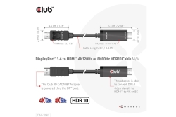 Club3D Kabel DisplayPort 1.4 > HDMI HDR 8K60Hz aktiv 3m retail