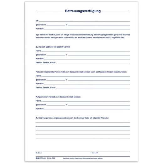 Patientenverfügung mit allen notwendigen Formularen, A4