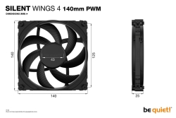 be quiet! Lüfter 140*140*25 SilentWings 4 PWM