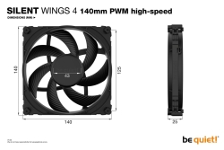 be quiet! Lüfter 140*140*25 SilentWings 4 PWM High-Speed