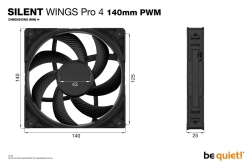 be quiet! Lüfter 140*140*25 SilentWings Pro 4