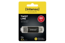 Intenso USB-Stick Twist Line 64GB 3.2 GEN 1x1 USB-C=>USB-A