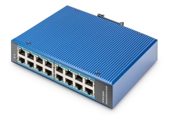 DIGITUS Switch Ind. 16-Port Gigabit Unmanaged blau