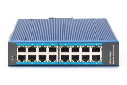 DIGITUS Switch Ind. 16-Port Gigabit Unmanaged blau