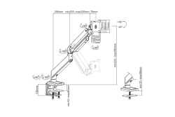 DIGITUS TIS 15-35 1TFT 4Gelenke schwarz Max.15KG Gasfeder