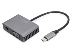 DIGITUS Adapter USB-C St. -> VGA Bu./MiniDP Bu....