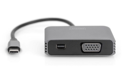 DIGITUS Adapter USB-C St. -> VGA Bu./MiniDP Bu. 4K/30Hz 20cm
