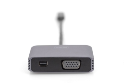 DIGITUS Adapter USB-C St. -> VGA Bu./MiniDP Bu. 4K/30Hz 20cm