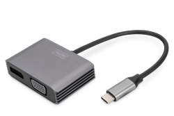 DIGITUS Adapter USB-C St. -> VGA Bu. / DP Bu. 4K/30Hz...