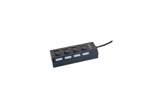 Schwaiger USB Hub 4-fach 2.0A Buchse Passiv Schwarz