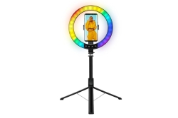 Logilink Smartphone-Ringlicht m.Selfie-Stick-Stativ,DM 20cm