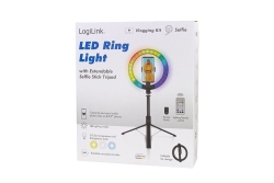 Logilink Smartphone-Ringlicht m.Selfie-Stick-Stativ,DM 20cm