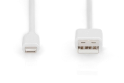DIGITUS USB Kabel 2.0 A St. -> Lightning St., MFI 2M weiß