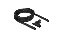DELOCK Spiralschlauch m. Einziehwerkzeug 2,5m x 20mm schwarz