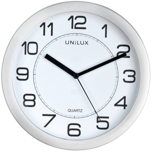 Wanduhr ATTRACTION - Ø 22 cm, leises Quarzuhrwerk, Magnetbefestigung, metallgrau