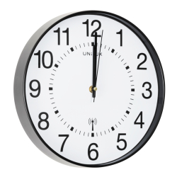 Wanduhr WAVE - Ø 30 cm, Funkwanduhr, schwarz