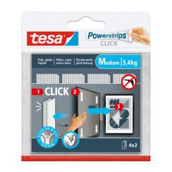 Klettbandstreifen Powerstrips® CLICK, M, 80 x 20 mm,...