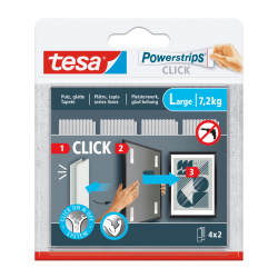 Klettbandstreifen Powerstrips® CLICK, L, 85 x 20 mm,...
