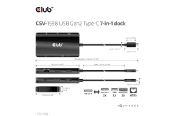 Club3D USB-C 7in1-HUB >2xDP/2xUSB/2xUSB-C/LAN 4K60Hz PD100W retail