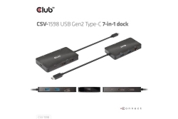 Club3D USB-C 7in1-HUB >2xDP/2xUSB/2xUSB-C/LAN 4K60Hz PD100W retail