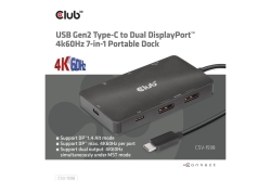Club3D USB-C 7in1-HUB >2xDP/2xUSB/2xUSB-C/LAN 4K60Hz PD100W retail