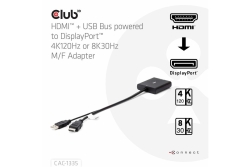 Club3D Adapter HDMI + MicroUSB > DP 4K120Hz aktiv St/Bu retail