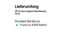 HP 31 Cyan Nachfülltinte 70ml