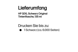 HP 32XL Schwarz Nachfülltinte 135ml