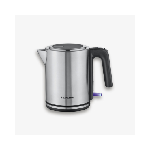 Wasserkocher, 1 Liter, Edelstahl, silber/schwarz