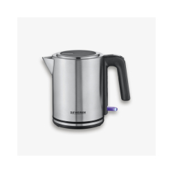 Wasserkocher, 1 Liter, Edelstahl, silber/schwarz