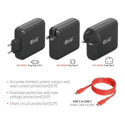 Club3D Ladegerät 2xUSB Typ C, 2xUSB Typ A, PD 100W,...