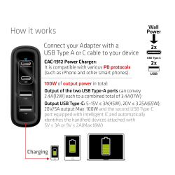 Club3D Ladegerät 2xUSB Typ C, 2xUSB Typ A, PD 100W, GaN retail
