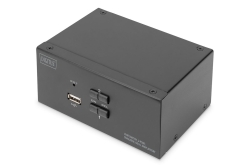 DIGITUS KVM Switch, 2-Port, 4K60Hz, 4xDP in,2xUSB-B,2xAudio