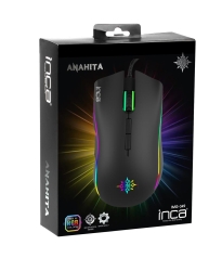 INCA Gaming Maus RGB/ 6400DPI/ 7Tasten/USB 1.60m schwarz...