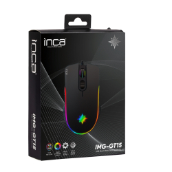 INCA Gaming Maus RGB/ 4800DPI/ 7Tasten/USB 1.50m schwarz retail