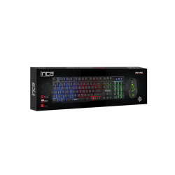 INCA Gaming Maus+Tastatur RGB/ 3200DPI/6Tasten/1.50m schwarz retail