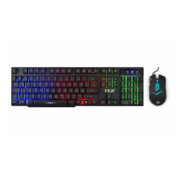 INCA Gaming Maus+Tastatur RGB/ 3200DPI/6Tasten/1.50m schwarz retail