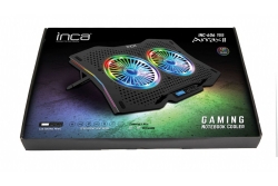 INCA Notebook Kühler 2x 115x15mm Lüfter/RGB/1200RPM/2xUSB sw retail