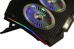 INCA Notebook Kühler 2x 115x15mm Lüfter/RGB/1200RPM/2xUSB sw retail