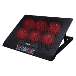 INCA Notebook Kühler 6x 70x70mm Lüfter/LED/2500RPM/2xUSB sw retail