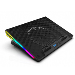 INCA Notebook Kühler 1x 185x20mm Lüfter/RGB/ 800RPM/2xUSB sw retail