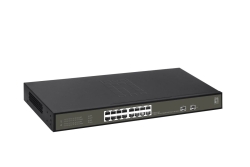 LevelOne PoE+Switch 16xGE PoE/2xSFP 230W Metall managed