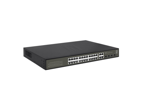 LevelOne PoE+Switch 24xGE PoE+/+ 400W Hilbert SL managed