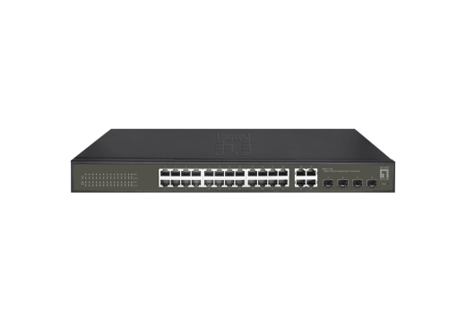 LevelOne Switch 24xGE/4xSFP/RJ45 Combo 19 Hilbert SL schw.