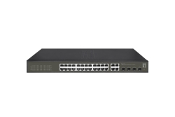 LevelOne Switch 24xGE/4xSFP/RJ45 Combo 19 Hilbert SL schw.