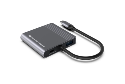 CONCEPTRONIC 4-1 Dock USB-C->2xHDMI/USB-A/100WPD 25cm gr