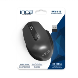 INCA Wrls Maus 1600DPI/6Tasten/Laser/2.4GHzUSB-A sw retail