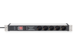 DIGITUS PDU 1HE 5x Schuko 16A Ausgänge 230V/16A schwarz