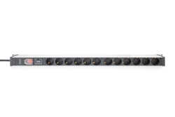 DIGITUS PDU 1HE 12xSchuko 16A Ausgänge 230V/16A schwarz