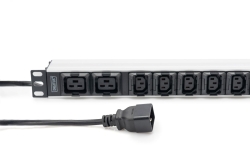 DIGITUS PDU 1HE 8xC13 2xC19 Ausgänge 230V/16A schwarz